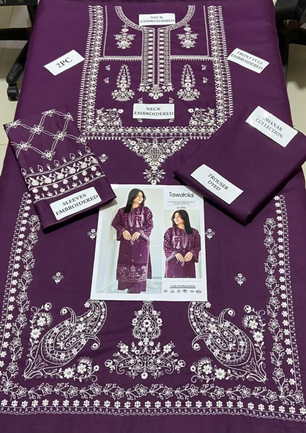 2 Pcs Women's Unstitched Embroidered Suit